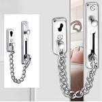 GIONAR Door Chain Lock, Heavy Duty Stainless Steel Anti-Theft Latch, Front Door Security Chain Lock for Home and Office, Door Chains for Front Door with 4 Screws(Silver)
