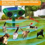 Joomouney Cat Repellent Garden, Ultrasonic Cat Deterrent Garden Solar Ultrasonic Animal Scarer Fox Deterrent with PIR Sensor, IPX4 Waterproof Outdoor Ultrasonic Animal Repellent for Cat,Dog,Fox,Bird