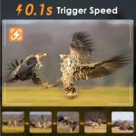 MAXDONE Wildlife Camera WiFi Bluetooth, 48MP 30FPS Solar Trail Camera with Night Vision Motion Activated, 0.1s Trigger Speed, IP66 Waterproof, Built-in 5200mAh Rechargeable Battery for Garden Monitor