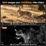 MAXDONE Wildlife Camera WiFi Bluetooth, 48MP 30FPS Solar Trail Camera with Night Vision Motion Activated, 0.1s Trigger Speed, IP66 Waterproof, Built-in 5200mAh Rechargeable Battery for Garden Monitor