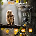 MAXDONE Wildlife Camera WiFi Bluetooth, 48MP 30FPS Solar Trail Camera with Night Vision Motion Activated, 0.1s Trigger Speed, IP66 Waterproof, Built-in 5200mAh Rechargeable Battery for Garden Monitor