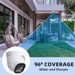 TIGERSECU 5MP Dome Security Camera - Weatherproof 4-in-1