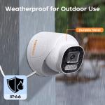 TIGERSECU 5MP Dome Security Camera - Weatherproof 4-in-1