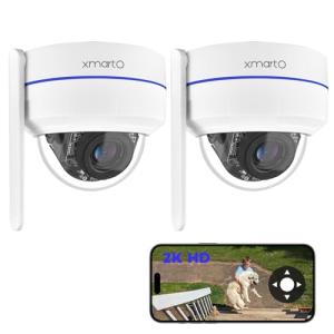 xmartO 2-Pack 2K HD AI Tracking Security Cameras