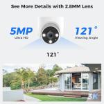 Hiseeu 5MP Wired Security Camera with Night Vision