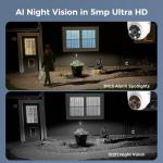 Hiseeu 5MP Wired Security Camera with Night Vision