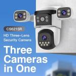 Triple Lens 360° WiFi PTZ Security Camera