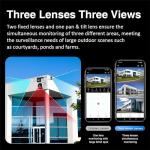 Triple Lens 360° WiFi PTZ Security Camera
