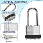 Padlocks with Same Key, LQYN 100 Pcs Laminated Keyed Padlock (1-9/16", 40mm),Keyed Alike Locks,Long Shackle,for Storage Locker,Hasp Latch,Toolbox,Sheds