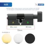 XFORT Matt Black Euro Cylinder Lock with Keys