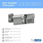 XFORT Matt Black Euro Cylinder Lock with Keys
