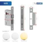 XFORT® 3 Lever Polished Chrome Mortice Door Lock