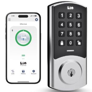 Lio Home Smart Deadbolt Lock with PIN Code Keypad: Passcode Keyless Entry, App Control and Access Management, ANSI-Certified Deadbolt for Front Door, Vacation Rental, or Any othe Share Spaces