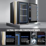 Fireproof Biometric Safe with Keypad and Handle