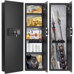 47.3" Fireproof Wall Safe with Shelves and Hooks