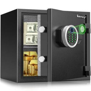 Kavey Biometric Fireproof Safe with Dual Alarm