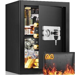 Fireproof Home Safe with Digital Lock and Bag