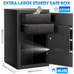 Extra Large Fireproof Safe with Keypad and Drawer