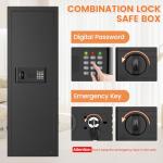 47.3" Fireproof Wall Safe with Shelves and Hooks