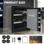 Fireproof Safe Box with Fingerprint and Key