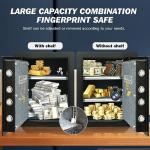 Fireproof Safe Box with Fingerprint and Key