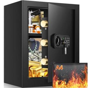 Large Fireproof Waterproof Home Safe with Removable Shelf