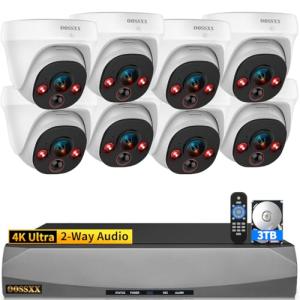 8MP 4K HD Wired Dome Security Camera System