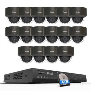 4K PoE Security Camera System with 16 Dome Cameras