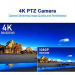 4K PTZ Camera with 20X Zoom and Live Streaming