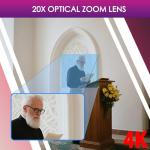 4K PTZ Camera with 20X Zoom and Live Streaming