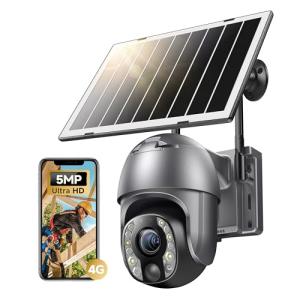 5MP Solar Outdoor Security Camera with 10X Zoom