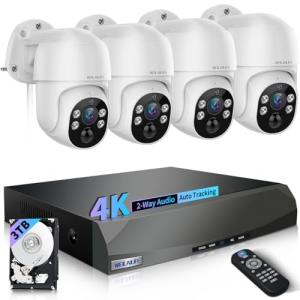 4K PTZ Wired Security Camera with 2-Way Audio