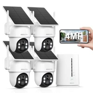 Wireless Outdoor Security Camera Kit with Solar Power