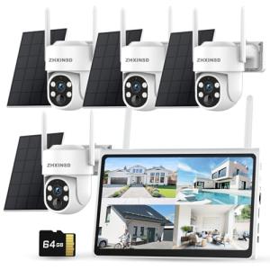 Solar Wireless Security Camera System with Monitor