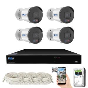 4K Weatherproof Security Camera System with Microphone