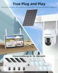 Solar Wireless Security Camera System with Monitor