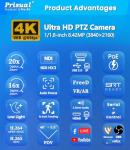 Prisual Ultra 4K NDI Auto-Tracking PTZ Camera