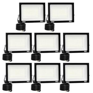Zelvia 8 Pack Waterproof LED Floodlights 200W