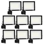 Zelvia 8 Pack Waterproof LED Floodlights 200W