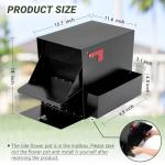 Secure Locking Mailbox with Planter - Black