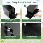 Secure Locking Mailbox with Planter - Black