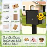Secure Locking Mailbox with Planter - Black