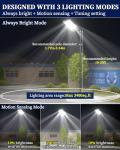 Solar Motion Sensor Flood Light for Outdoor Security