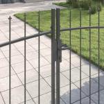 vidaXL Metal Garden Gate with Lock - Grey Steel