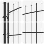 vidaXL Metal Garden Gate with Lock - Grey Steel