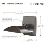 TIERONE 28W Remote LED Floodlight - 4 Pack