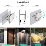 300W Outdoor LED Floodlight Security Light Set