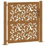 Weathering Steel Leaf Design Garden Security Gate