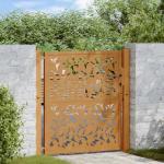 Weathering Steel Leaf Design Garden Security Gate