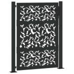 Black Steel Leaf Design Garden Gate 105x130 cm